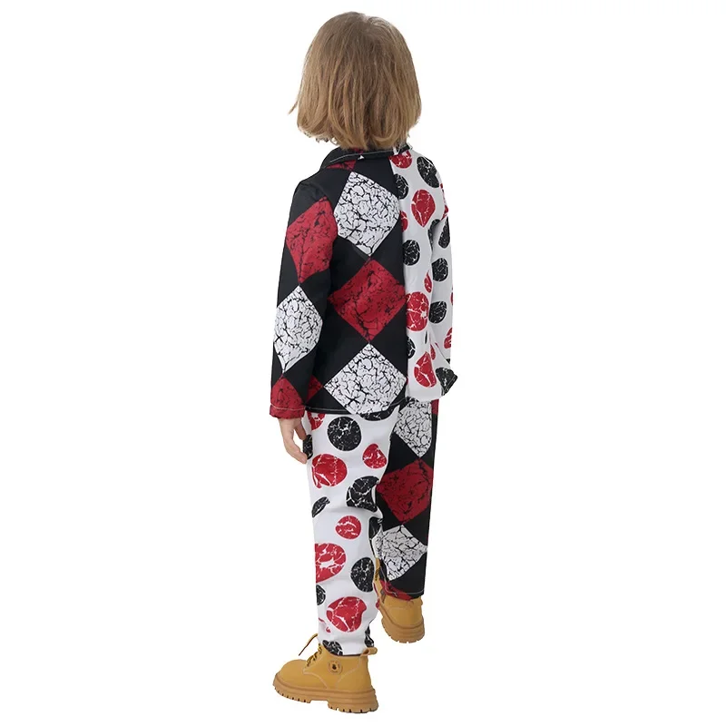 Tuta da Clown per bambini Costume da Clown spaventoso per ragazzi di Halloween