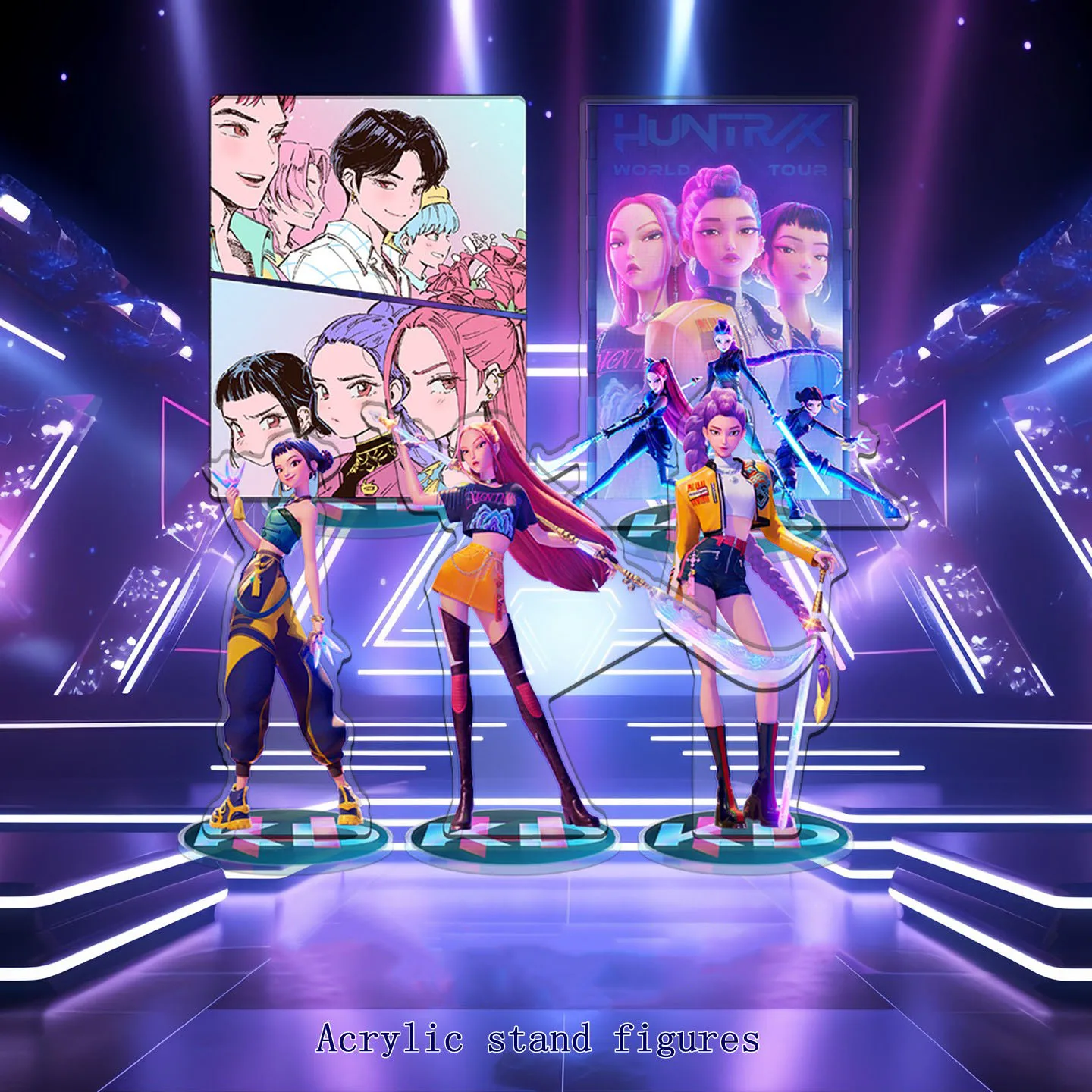 

K-POP Demon Hunters PET Erection Anime Figures Standing Plates Models Anime Peripheral Desk Decorations Toys Accessories Gifts