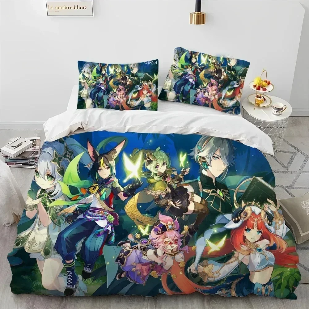 3D Print Genshin Impact Game Bedding Set Bedroom Soft Modern Bedspreads Comefortable Kids Duvet Cover Quilt Cover And Pillowcase