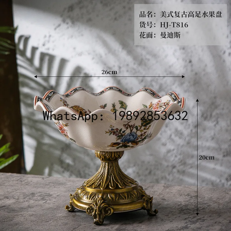 Z5 Fruit Plate Villa Living Room Household High-Legged European Style Dried Fruit Plate Creative Home Decor