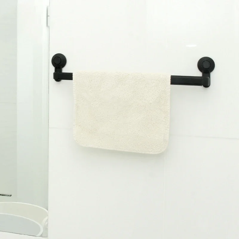 Toilet Vacuum Suction Cup Towel Rack Bathroom Seamless Non-Perforated Single Rod Towel Rack Retractable  52CM Cloth dryer