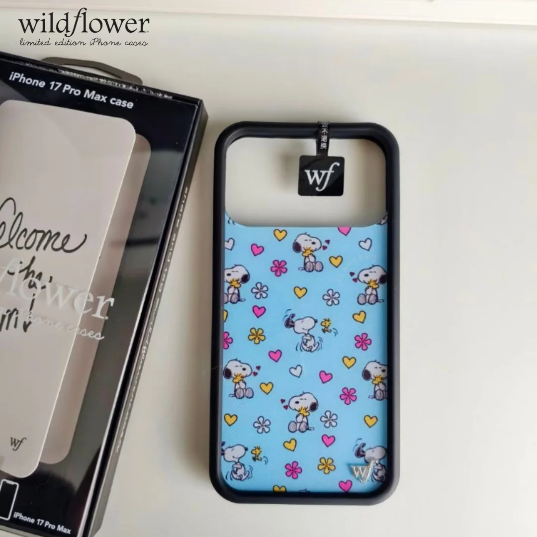 Wildflower Ins Madhappy Snoopy Handyhülle für iPhone 17 12 13 14 15 16 18 Pro Max Plus Air Niedliche Cartoon Peanuts Welpen Hunde Hülle