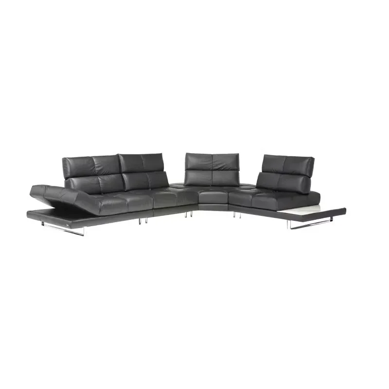 Minimalist Roman sofa French retro style leather furniture adjustable backrest multi-functional medium