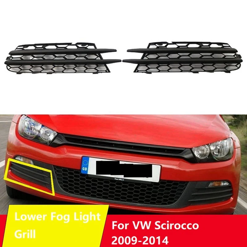 For SCIROCCO 2008-2014 Set L+R Front Bumper Fog Lamp Grill Grille Insert Face Bar Cover 1K8853665B 1K885666B