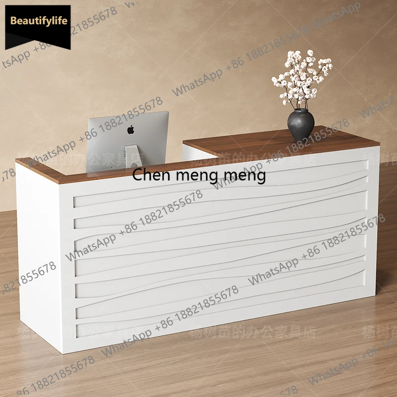 

C85 Office Beauty Reception Desk Logo Luxury Simple Modern Reception Desk Salon Decorations Mostrador Recepción Commercial Furni