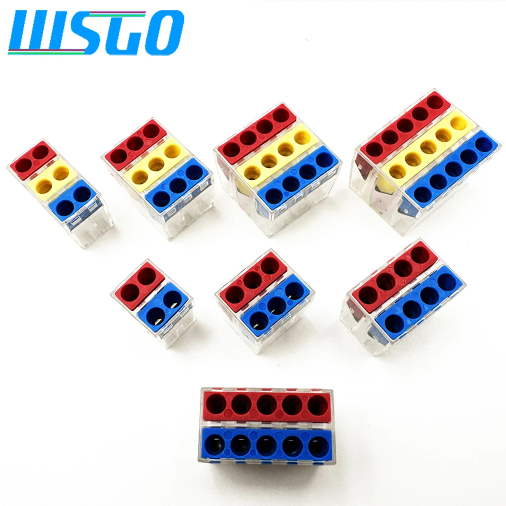 

30/50/100 PCS Wire Connector 4/6/8/9/10/12/15 Holes Compact Conductor Mini Fast Wiring Cable Junction Box Push-in Terminal Block