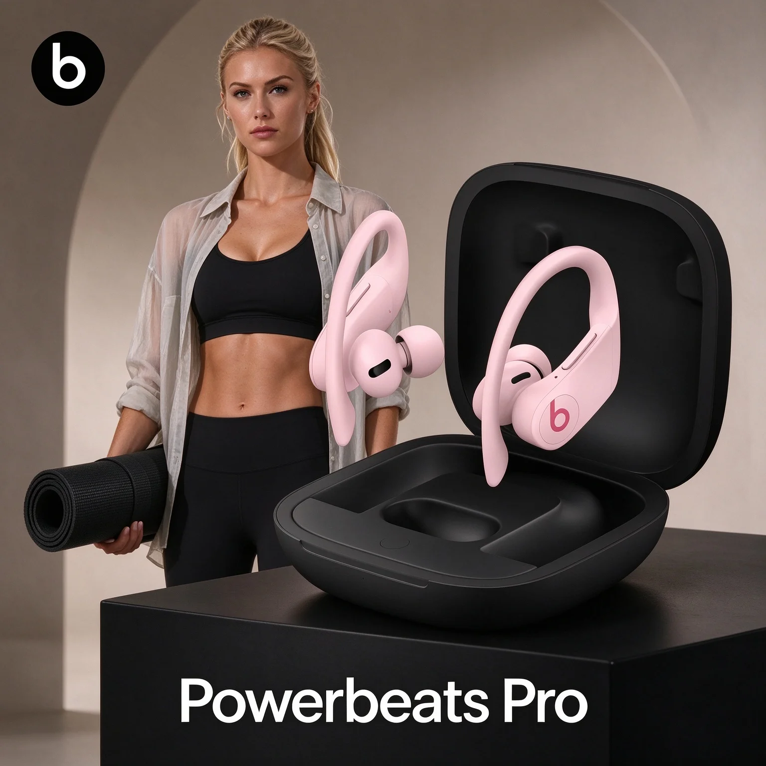 Beats Powerbeats Pro Bluetooth In-Ear Earphones, Powerful Balanced Sound, On-Bud Controls, Hands-Free Siri for Fitness Workouts