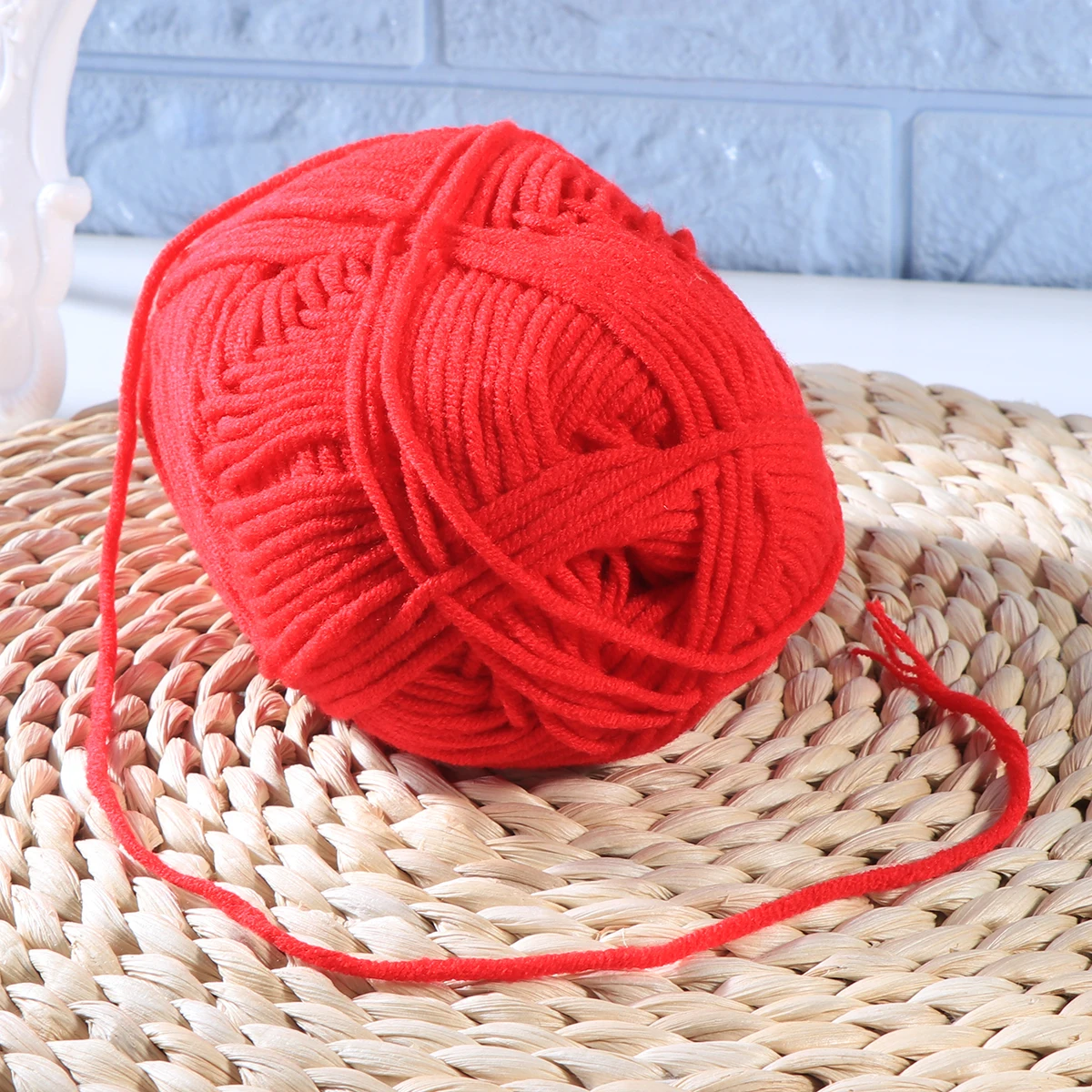 Red Milk Wool Yarn Cotton Chunky Hand Woven Crochet Knitting Wool Yarn Warm Yarn For Sweaters Hats Scarves DIY Making Craft Tool view 5