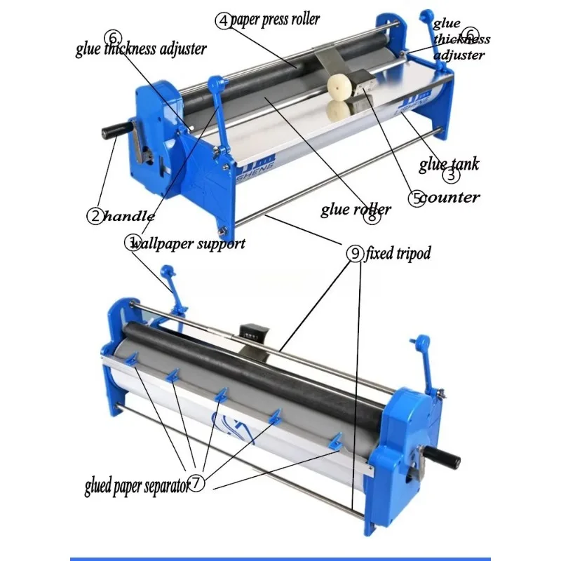 Macchina per incollare la colla per carta da parati a trazione manuale da 530 mm/21 pollici
