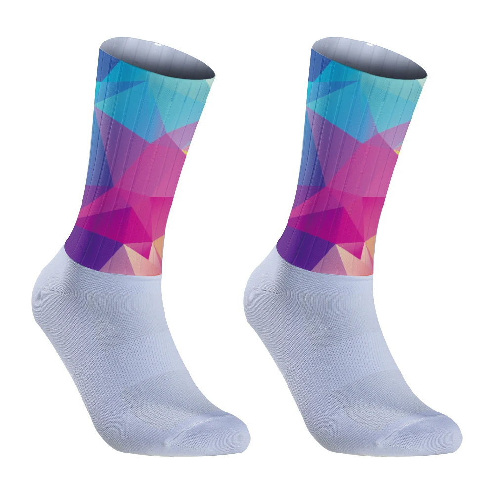 2024 neue Radsport-Team-Socken Anti-Rutsch-nahtlose Silikon-Laufsport-Rennrad-Aero-Socken