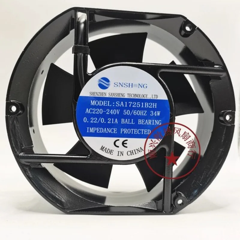 

C for SNSHENG SA17251B2H AC220V-240V 34W 0.22A/0.21A Cooling Fan