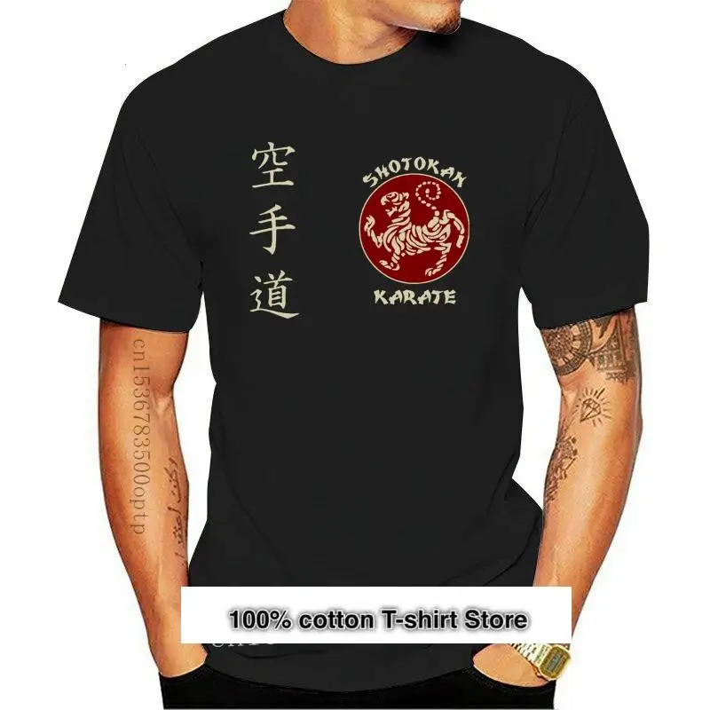 

-Camiseta de SHOTOKAN KARATE Martialer Artser para hombre, Camisa de algodón azul marino, estilo de verano, a la moda, 01460