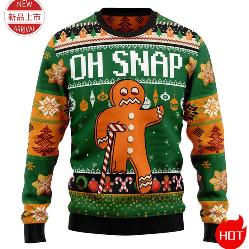 Cookie Gingerbread 3D Print Sweater, Gingerbread Sweatshirt, Cookie Ugly Christmas Sweater Women Mens Funny Christmas Shirts