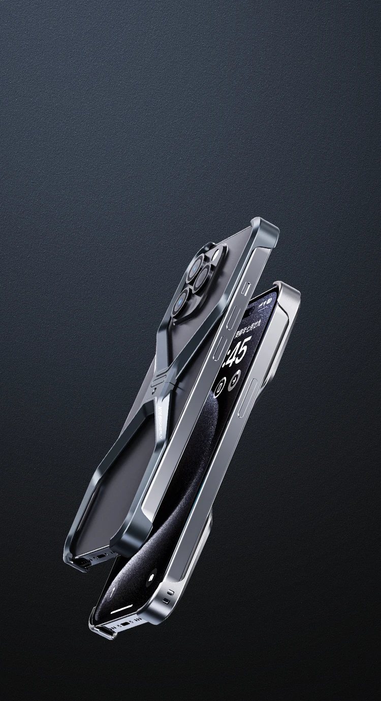 Metall Randlose Telefon Fall Für iPhone 13 12 14 15 16 Pro Max Aluminium Abnehmbare Wärmeableitung Rüstung Abdeckung Für IPHON 15 16 Promax – Detail 2