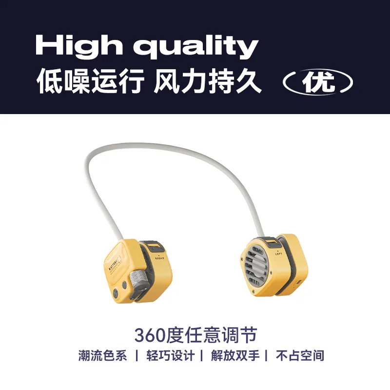 

Подходит для лета 2025, новый уличный подвесной маленький вентилятор на шею, портативный, безлопастной, бесшумный, ленивый незаменимый маленький вентилятор.