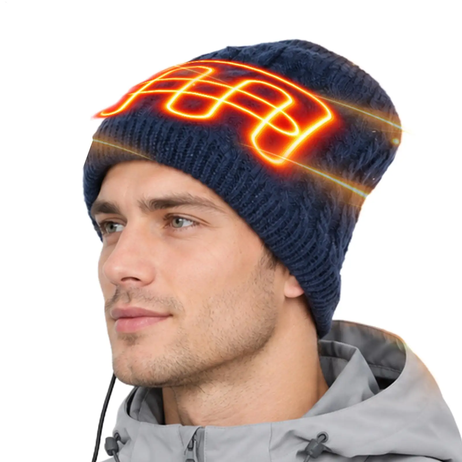 USB Heated Neck Gaiter 5 Heating Modes Knitted Winter Scarf Electric Neck Warmer for Cycling Skiing, Snowboarding Hiking