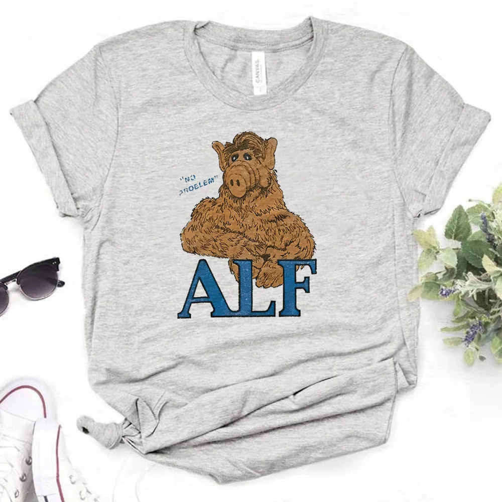 ALF เสื้อมังงะสตรีทแวร์ฤดูร้อนสำหรับผู้หญิงเสื้อยืดการ์ตูนฮาราจูกุ2000S