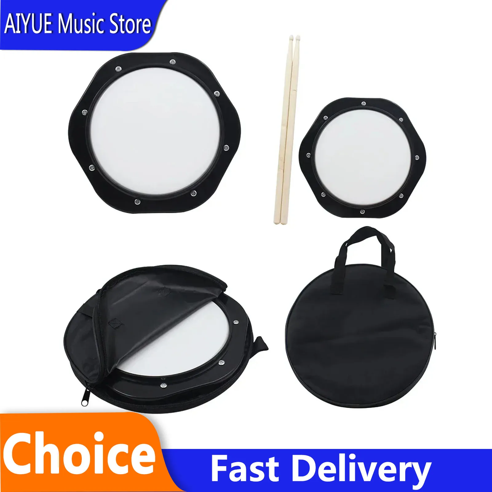 SLADE 10 Inch Dumb Drum Practice Part For Drum Set Jazz Style Music Lesson Learning ABS  Percussion Instrument With Parts