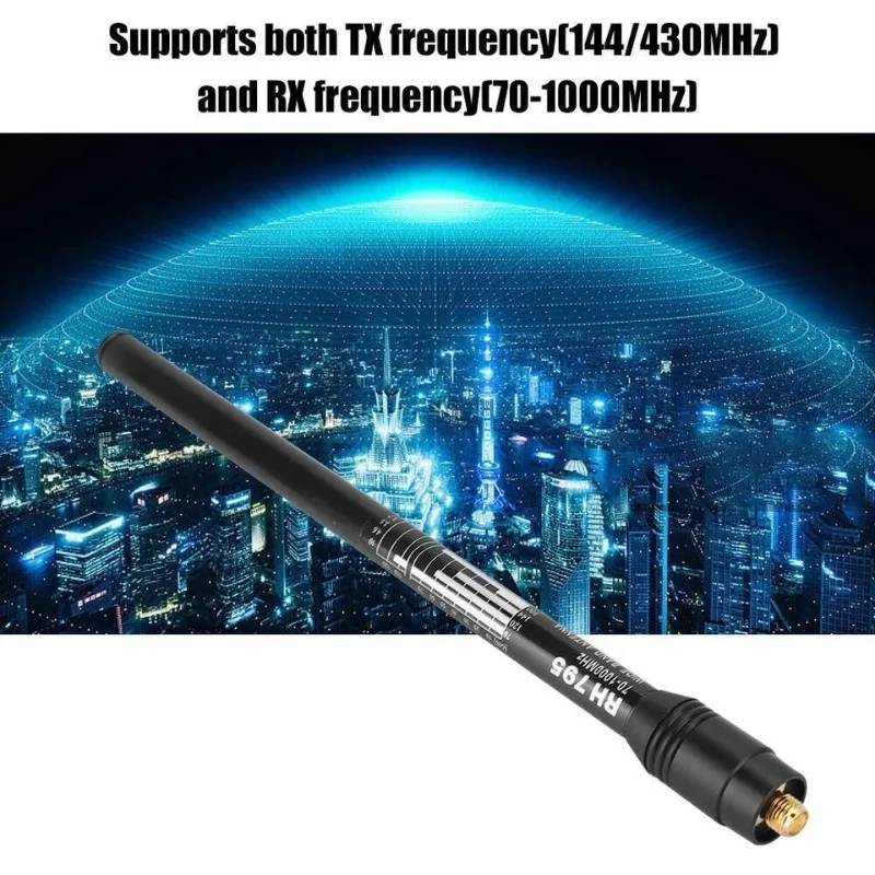 RH-795 Antenna 70-1000MHz Wide Band 10W 7.6in–45.2in Telescopic SMA-F Mobile Radio Antenna for BAOFENG Kenwood Two Way Radio - view 2
