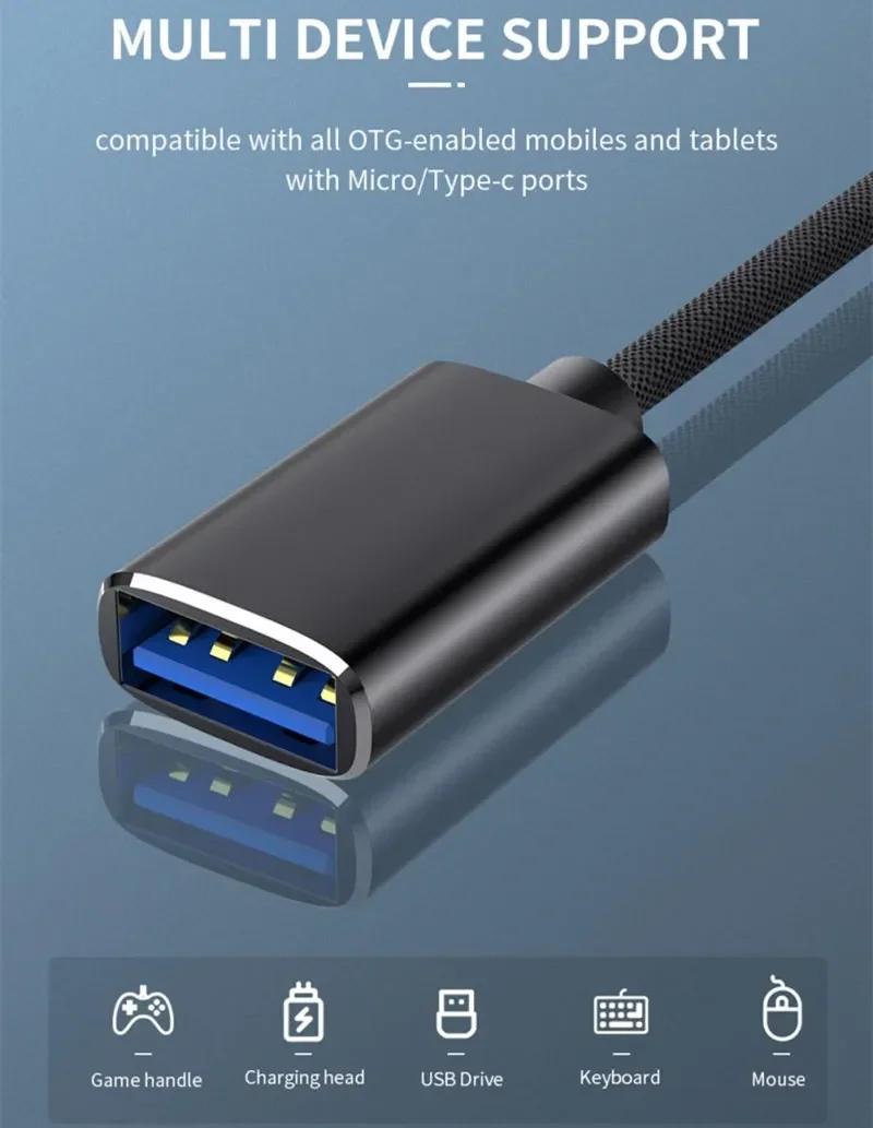 2-in-1 Micro USB USB C to USB3.0 OTG Cable Adapter New Condition Type C Male USB Female Converter MacBook Pro Charging Function image 4