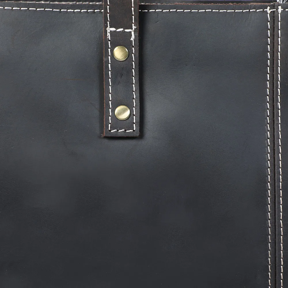 S.WORKER Echtleder-Tragetasche, Herren-Freizeit-Umhängetasche, Modische Laptop-Einkaufstasche aus Rindsleder für Damen – Detail 13
