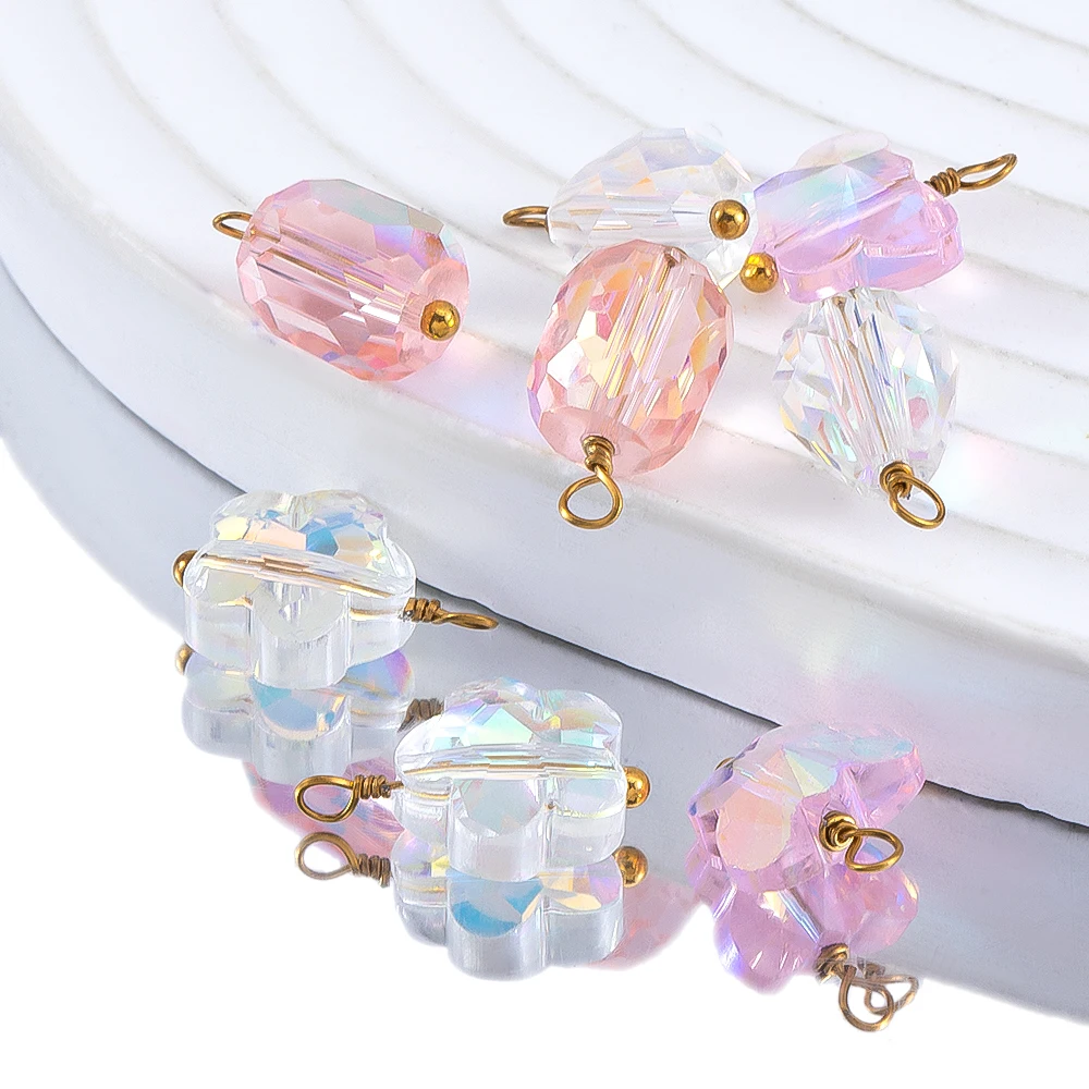 

2pieces High Transparency Glass Pendants With Various Shapes For DIY Antique Style Hairpin Tassel Pendant Accessories Materials