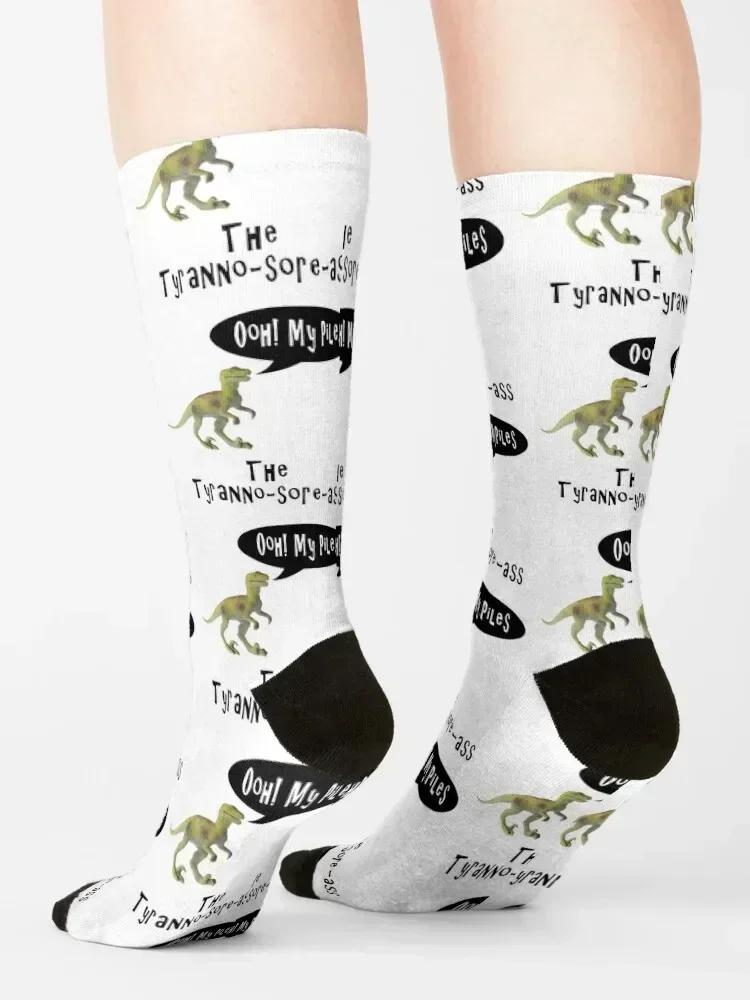 Prehistoric sicknesses under dinosaurs - Hemorrhoids - the Tyranno-sore-ass. Socks hiphop heated Rugby luxe Socks Women Men's