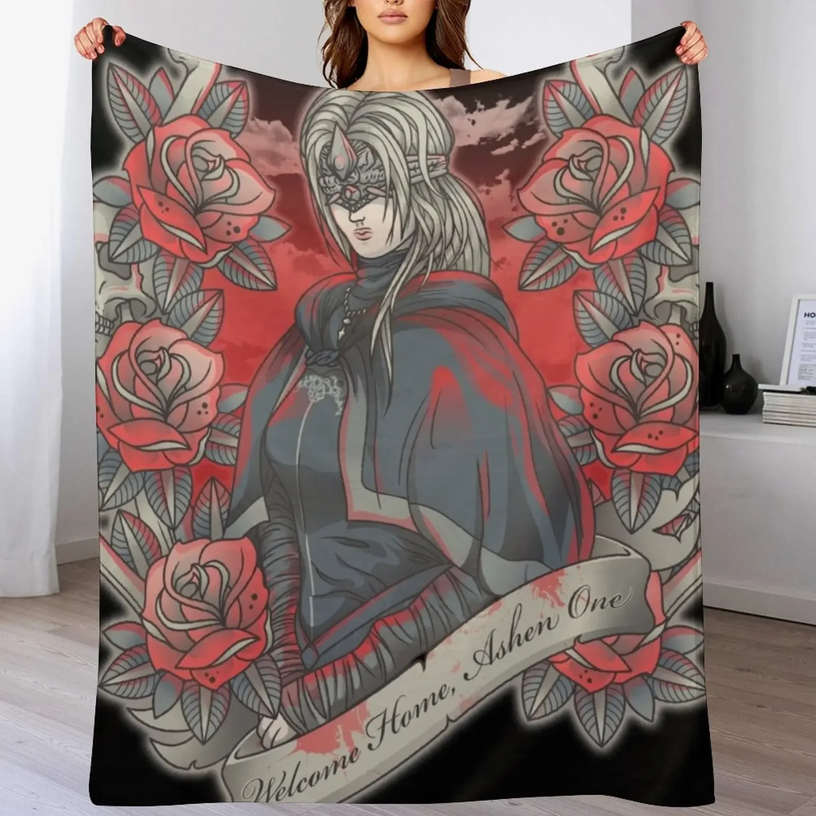

Welcome Home, Ashen One Throw Blanket Flannel Fleece Soft Warm Throw Blanket