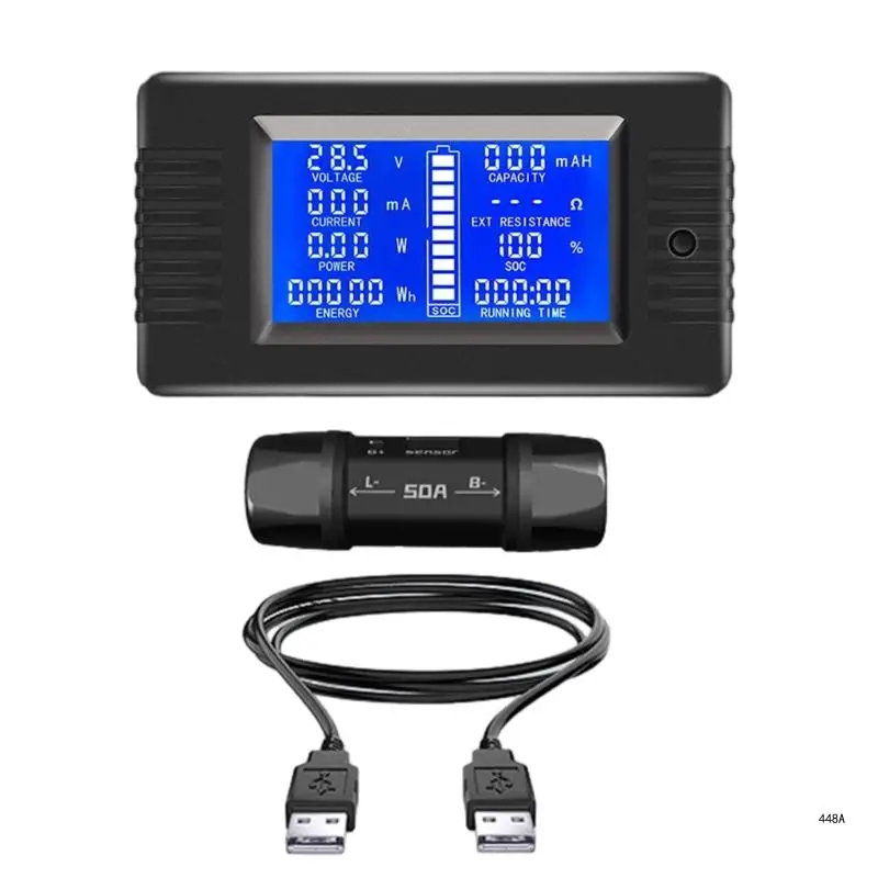 

Battery Tester Power Consumption Analyzer Ammeter Voltmeter Coulometer Measuring Power Energy Capacity Voltage Current