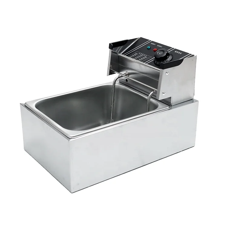 Equipamento comercial de fast food elétrico de aço inoxidável batatas fritas frango frito fritadeira