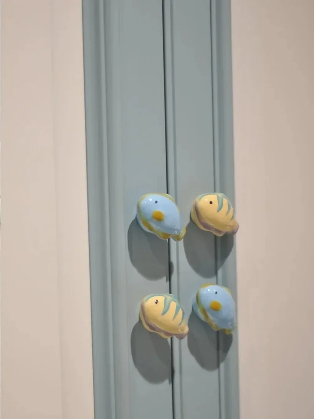 3pcs Children's Room Ceramic Resin Furniture Handles Cartoon Cabinet Handles Drawer Knobs Animal Shapes Kids Cabinet Handles
