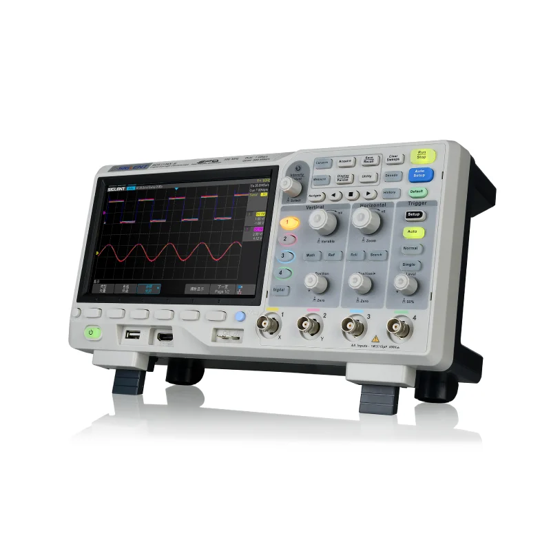 Siglent Super Fluorescence Oscilloscope SDS1104 // 1204X-E ثنائي/قناة رباعية عرض النطاق الترددي 200 متر