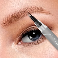 Extremely thin and durable waterproof wild eyebrow pencil, under eyelash, eyeliner liquid pen, extremely thin two claw eyeliner