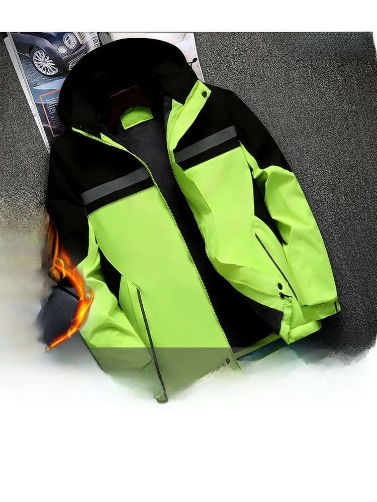 

Polaris Winter Outdoor Windproof Fce Lined Thi Warm Men's Jaet Loose Fit Busin Casual Long Sve Zipper Closure