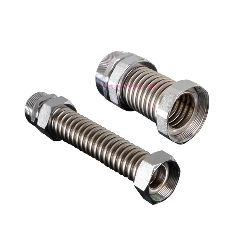304 Stainless Steel Bellows 1/2' 3/4' 1' BSP Copper Male Thread For Fan Coil Unit Pipe Central Air Conditioning Water Inlet Hose