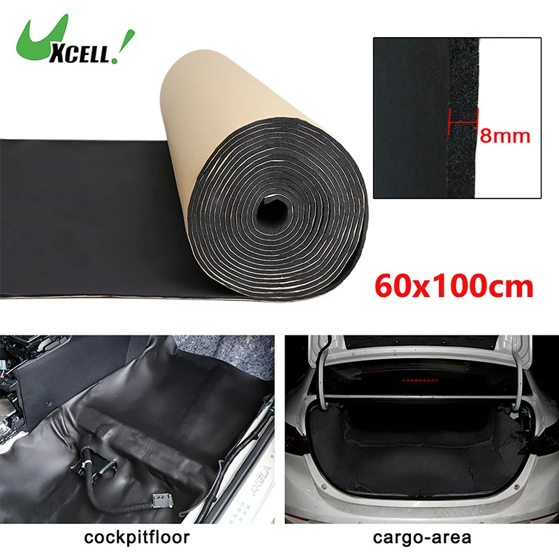 Uxcell 3 mm 5 mm 8 mm 100 cm x 100 cm Auto-Wärmedämmpad Unterlage Schaumstoff selbstklebende schalldämmende und automatische Dämpfungsmatte schwarz