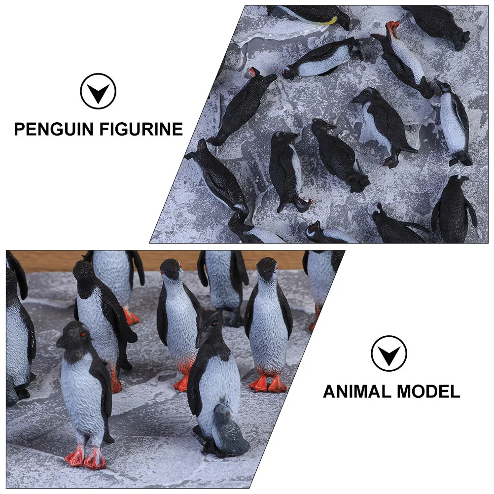 32 Pcs Miniature Penguin Figure Ornaments Animals Simulation Figurine Model Realistic Resin Toddler