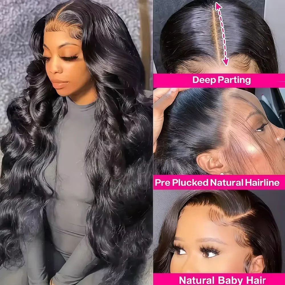 

38 Inch 13x6 HD Body Wave Lace Front Human Hair Wigs Brazilian Water Wave 13x4 Lace Frontal Wig Body Wave Wig For Women