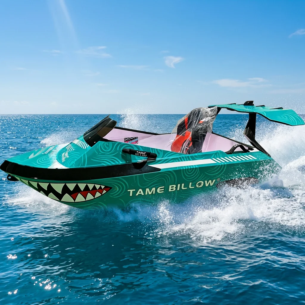 TAME BILLOW 15KW Electric Jet Surf Boat Fiberglass 55km/h Water Sport Karting 120kg Load 1 Year Warranty