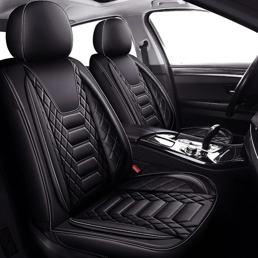 

Car Seat Covers Leather Seat Cover Full Set Waterproof Automotive Cushion Protector Accessories Airbag Compatible Universal Fit