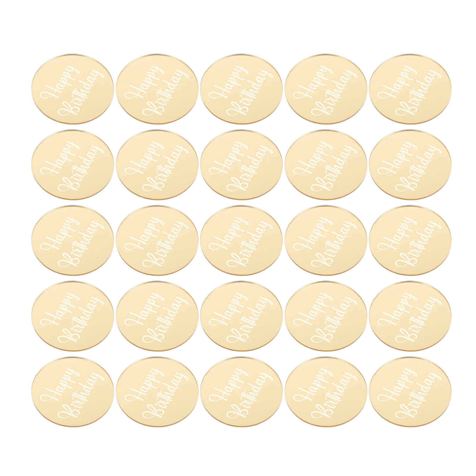 

25 Pcs Birthday Cake Decoration Round Topper Decorative Toppers Acrylic Discs Cupcake