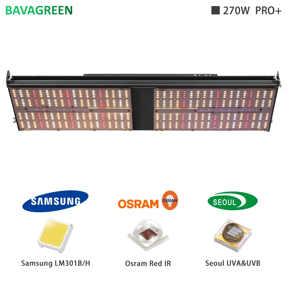 BAVAGREEN 270W LM301H Led Grow Light IR UV Sectrum Channels Dimmable Full Spectrum Plant Lamp for Indoor Grow Tent Flowering