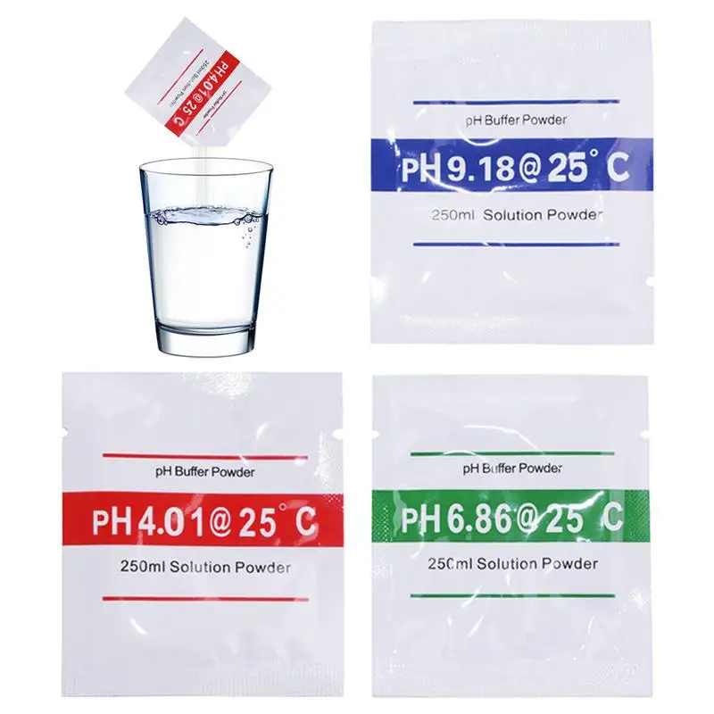 3pcs set PH Meter Calibration Powder Safe PH Meter Buffer Solution Powder Accurate PH Testing Tool Meter Digital Measurement