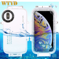 For iPhone XS Max PULUZ 40m 130ft Waterproof Diving Case Photo Video Taking Underwater Housing Cover