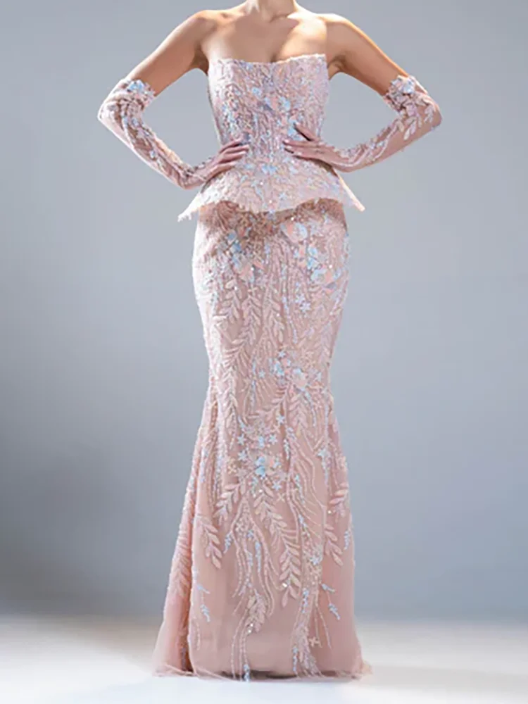 

Изысканные прямые вечерние платья без бретелек с аппликацией из бисера без рукавов, вечерние платья для дня рождения, выпускного вечера по индивидуальному заказу