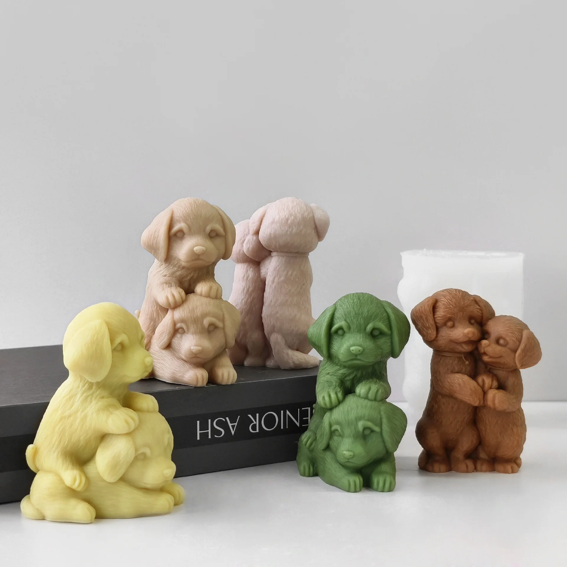 3D Labrador Dog Silicone Mold DIY Puppy Aroma Candle Plaster Ornament Mould Cute Animal Handmade Soap Candle Making Supplies