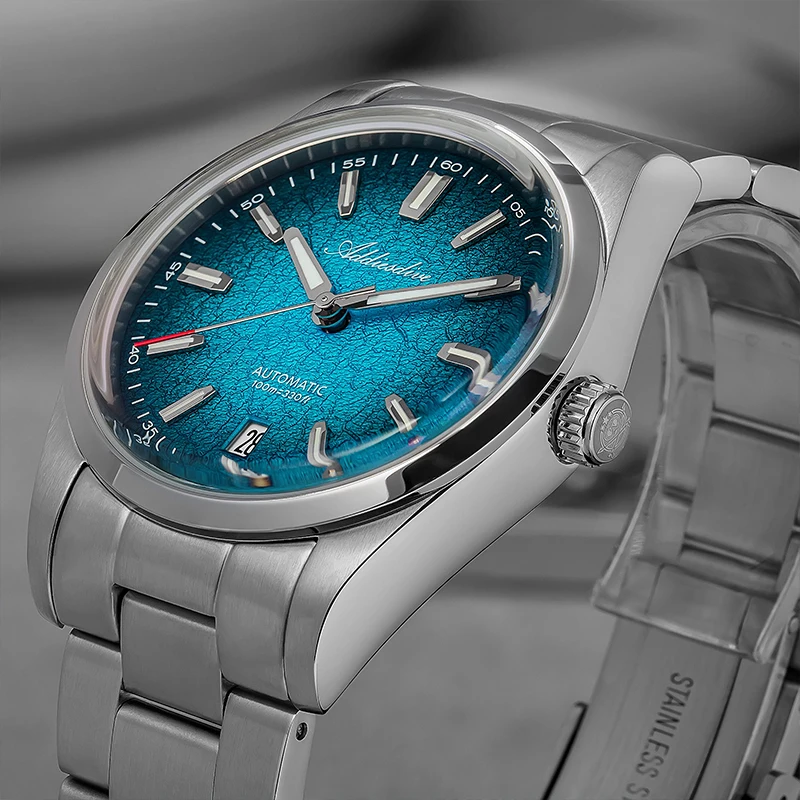 ADDIESDIVE Luxury Men\'s Automatic Watch BGW9 Super Luminous Bubble Mirror Glass 100m Waterproof Analog Men Steel Watches AD2531