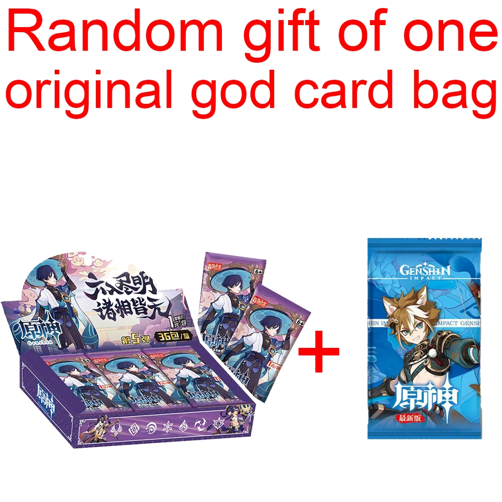 Out Of Print Genshin Impact Cards Anime Game TCG Collection Pack Booster Box Rare SSR Surrounding Toys Children Gift Family