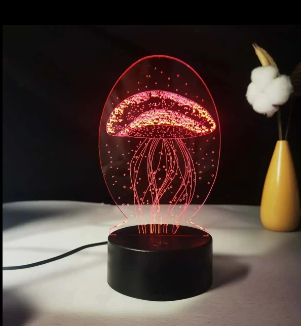 Casa inteligente luzes de controle remoto colorido água-viva led mesas lâmpada luz da noite para crianças decoração do quarto