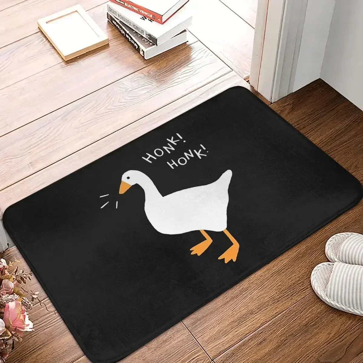 Honk Goose Cute Bedroom Mat Black Doormat Living Room Carpet Entrance Door Rug Home Decoration